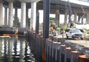 Base of Pier Replacement Being Installed